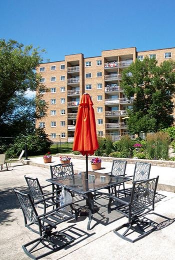 Outdoor Sitting Area at 1310 Archibald Apartment, Winnipeg, MB
